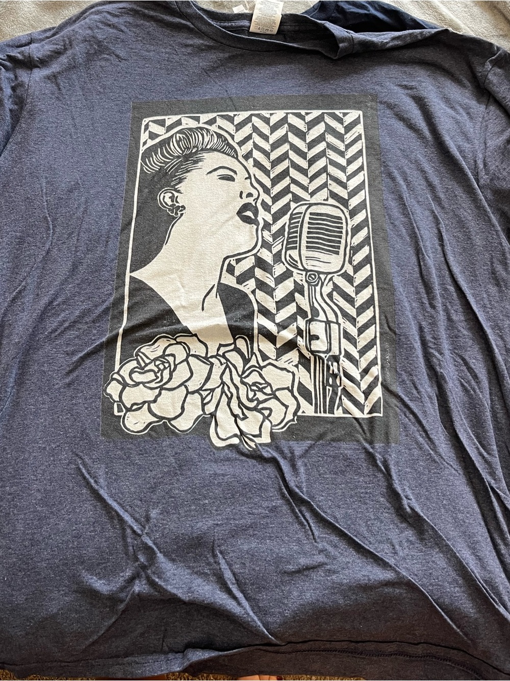 Navy Graphic RARE BILLIE HOLIDAY Tee - UNISEX